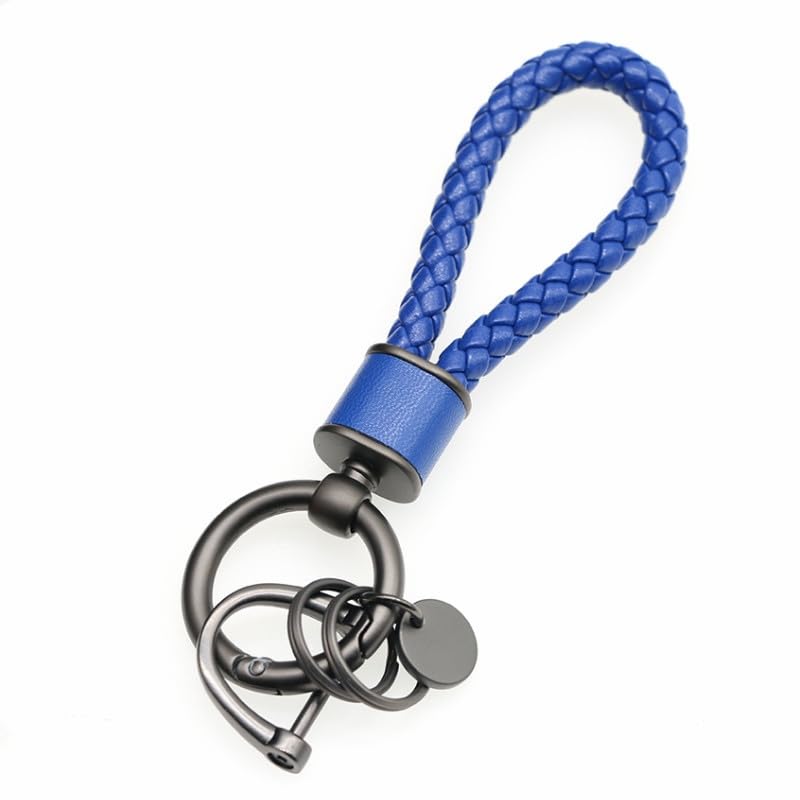 Rockyu Keychain, Men's, Women's, Braided Leather, Car Key Ring, Simple, Stylish, Lightweight, Durable, Gift,
