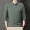 Men's Sense of Advanced Autumn Waffle Long Sleeve T-shirt Men's POLO Shirt Solid Color Casual Men's Lapel Men's Wear.