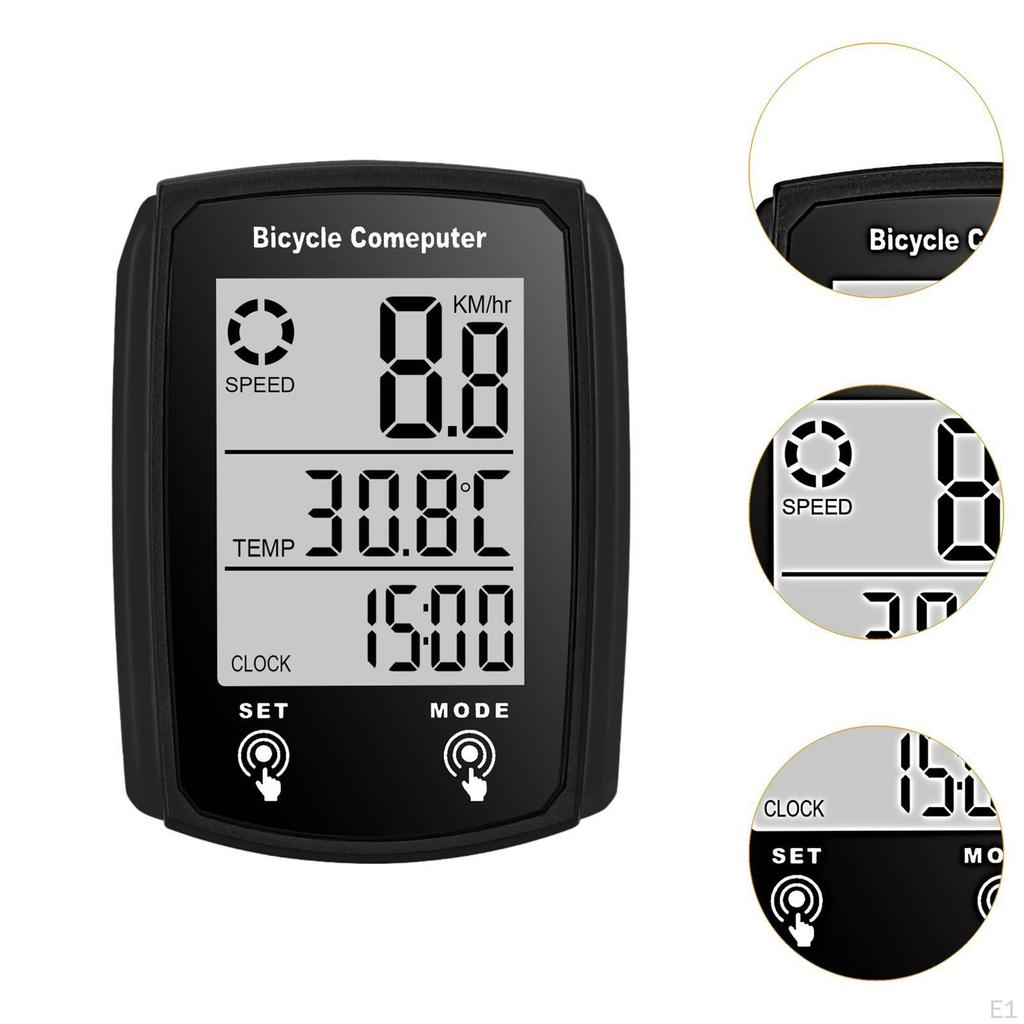 Fahrradcomputer Kabelgebunden Digitaler LCD-Bildschirm mit Hintergrundbeleuchtung Uhr Radfahren