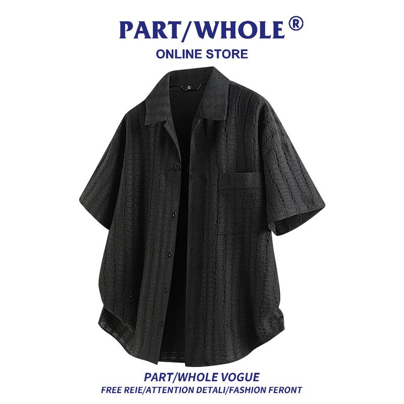 

PART/WHOLE Men s Textured Jacquard Short Sleeve Shirt 3XL