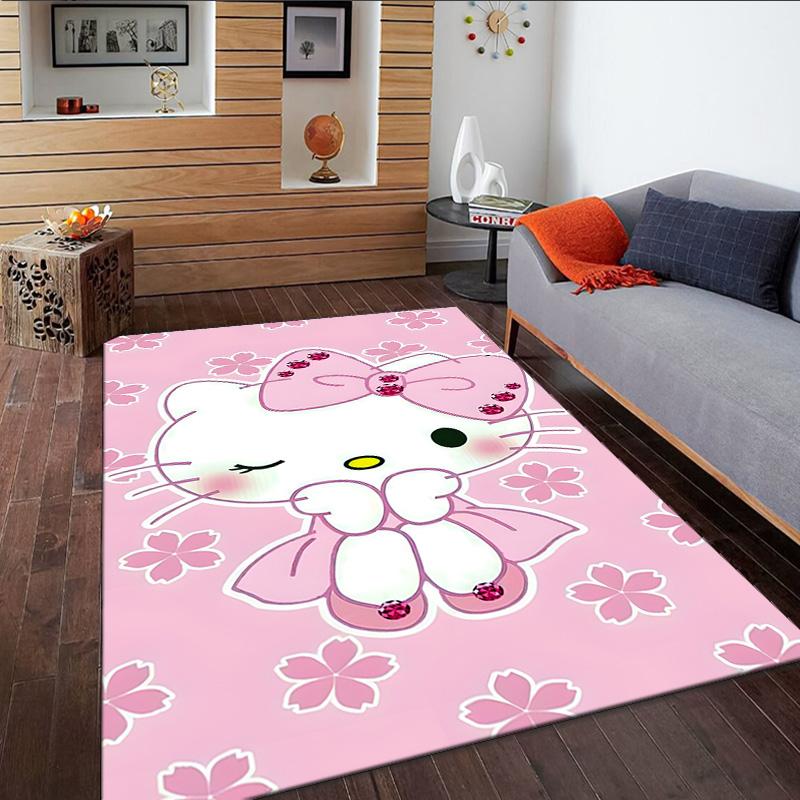 Pink Kitty Birthday Party  Carpet, Kitchen Rugs, Yoga Mat, Non-Slip Mats, Rug for Bathroom, Living Room bedroom, Camping Rugs Christmas Gift