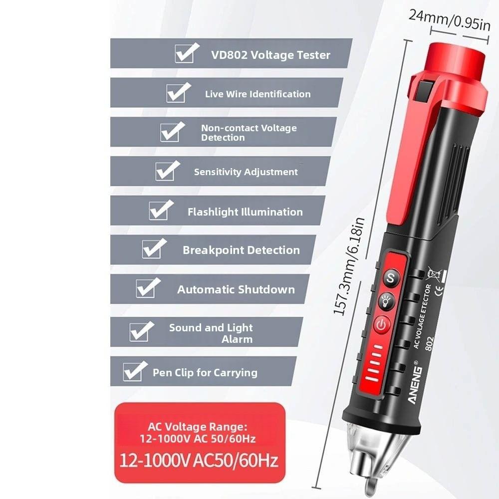 AC Voltage Detector Intelligent Tester Non-contact Insulation Testing Pen  Safety Inspection