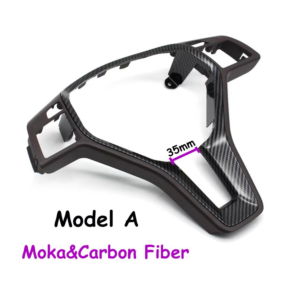 35MM W176 W246 W204 X204 W212 W207 W156 W117 Interiör Bil Ratt Kolfiberöverdrag Panel Trim För Mercedes Benz
