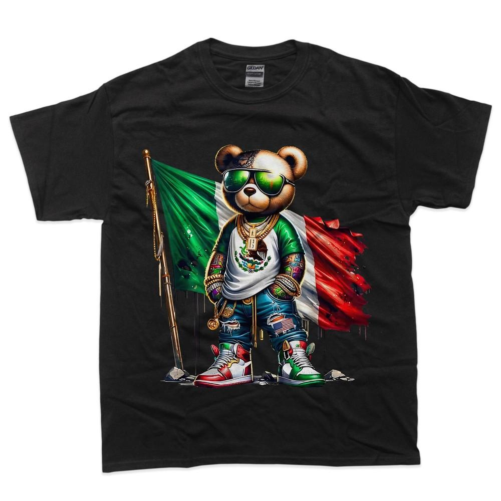 Stylish Teddy Bear Mexican Flag Mexico T-Shirt
