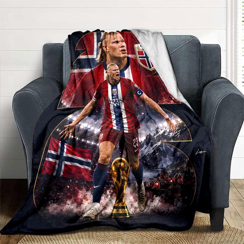 1pc Haaland14 Blanket, Gift, for Men and Women, Soft Blanket, Good for Sofa Bed Couch Travel, Lightweight Flannel Blanket