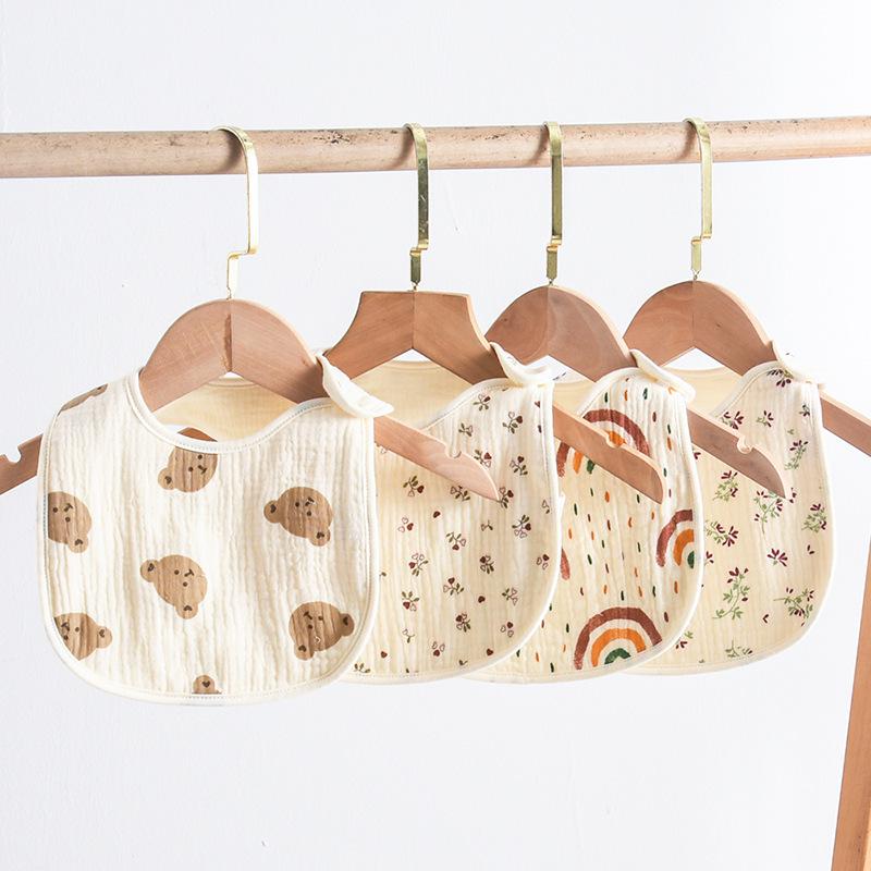 Sześciowarstwowy bawełniany muślinowy śliniaczek w kształcie litery U dla niemowląt na ślinienie się, karmienie i zapobieganie ulewaniu