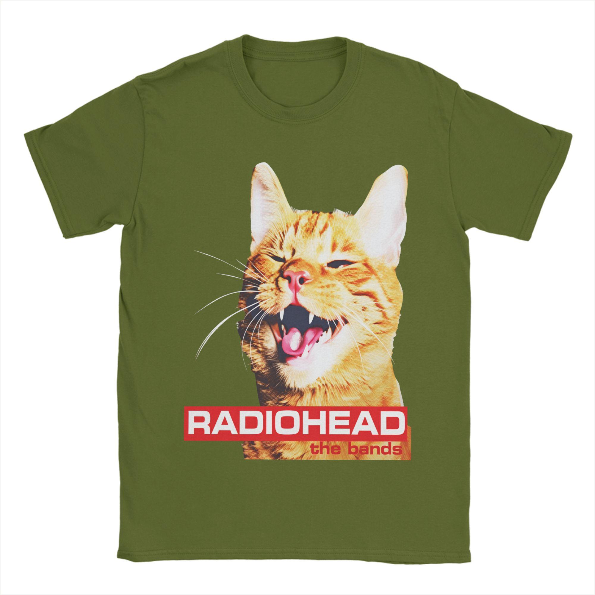 

Men s T-Shirts Radiohead Cat Unique 100% Cotton Tee Shirt Short Sleeve T Shirt Round Collar Clothes Summer 4XL