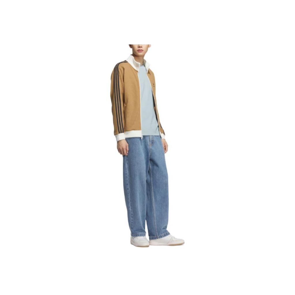 adidas Giacca da tuta Originals Confortevole a maniche lunghe Giacca Unisex Marrone deserto KB8952