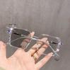 Women's Photochromic Glasses with Starry Sky Diamonds, Cross-Drilled Design, Ultra-Light Anti-Blue Light Frame