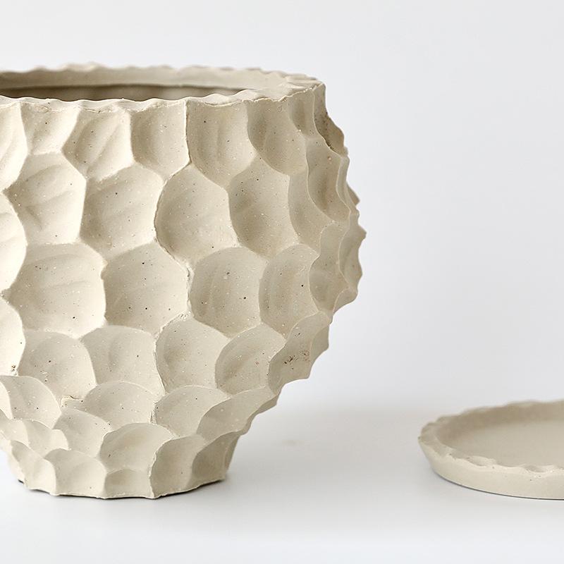 Creative Ceramic Succulent Pot for Phalaenopsis & Cyclamen - Rough Pottery Ornament