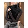 Women High Collar Mesh Base Layer Top Fleece Lined Thick Stretchy Long Sleeve Warm