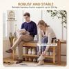 Shoe Bench With 2 Drawers Cushioned Seat Shoe Storage Bench For Hallway 105 Cm Natural And Grey