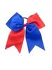 Two-Color Swallowtail Leather Bow Children's Hair Tie for Cheerleading