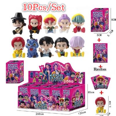 10Pcs/Set Kpop Demon Hunter Anime Peripheral Doll Pendant Blind Box Creative Keychain Decor Statue Toys Xmas Surprise Gifts Box