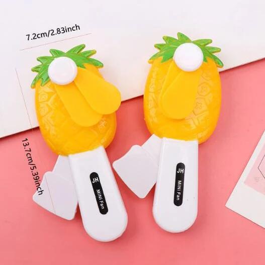 1pc Cartoon Fruit Design Mini Handheld Fans, Gift, Portable Pocket Fan, Easy Press For Travel And Outdoor Use