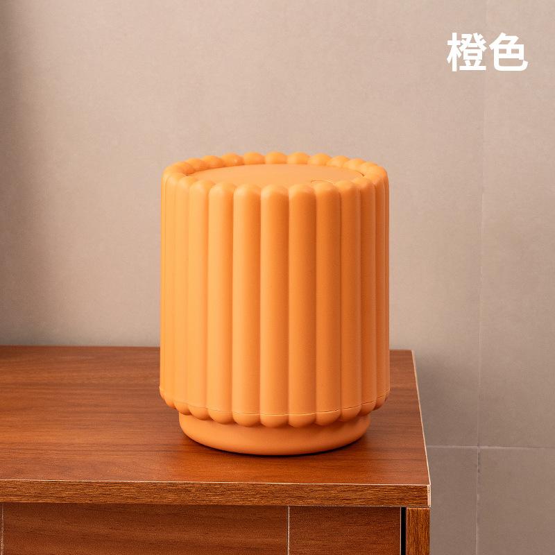 Press-type Wastebasket Household Large Opening Press Open Lid Trash Bin Office Desk Trash Can Desktop Storage Cleaning Trash Can