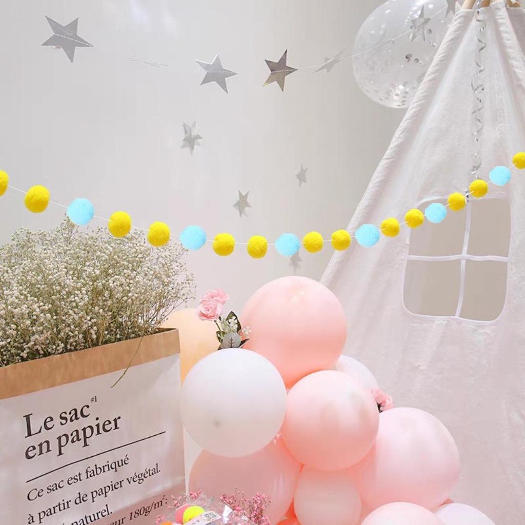 Macaron Color Ball Banner: Children's Room and Festival Hanging Decor