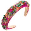 Vintage Jacquard Pattern Jeweled Headband Antique Palace Style Crystal Hairwear Regal Queen Medieval Wedding Headpiece
