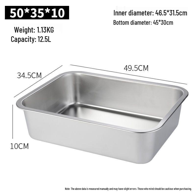 304 Stainless Steel Extra Large Deep Rectangular Self-Service Food Basin with Lid