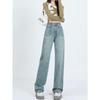 Women's Plus Size High Waist Wide Leg Jeans - Slim Fit, Winter, Thicken, Straight Leg, Loose, Drapey Long Pants