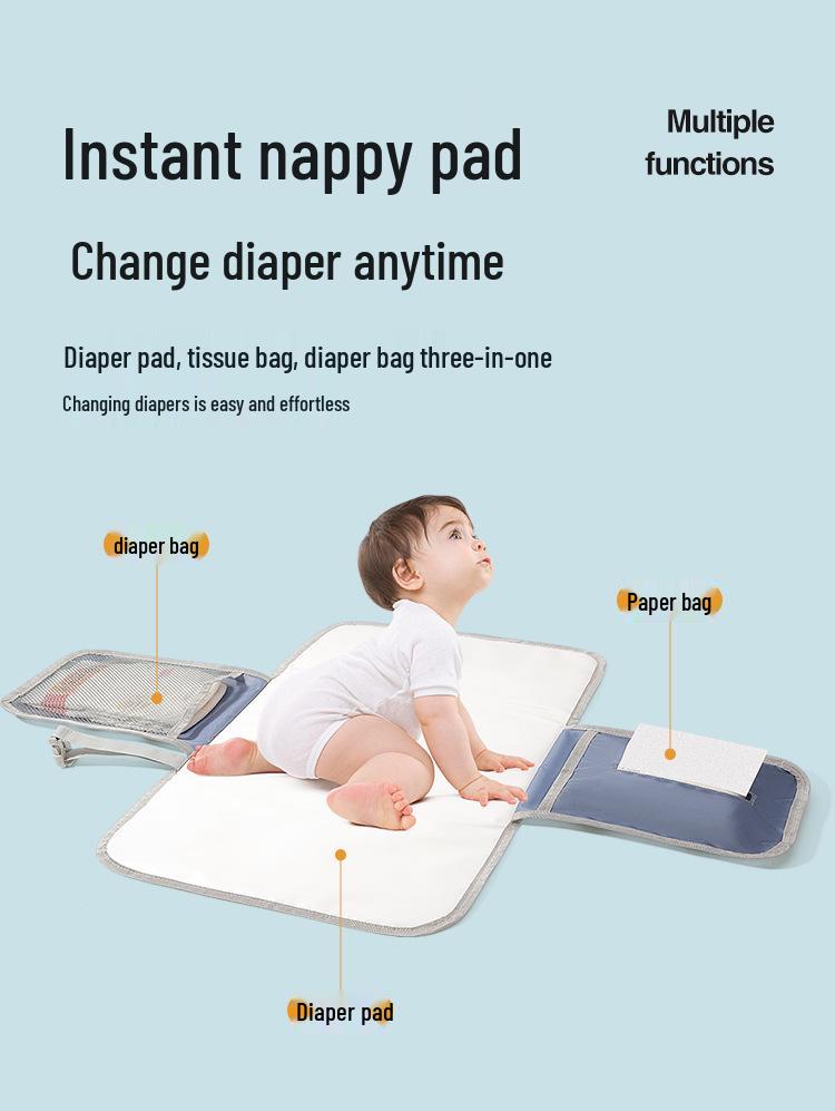 Lightweight Waterproof Portable Baby Changing Pad with Stroller Attachment