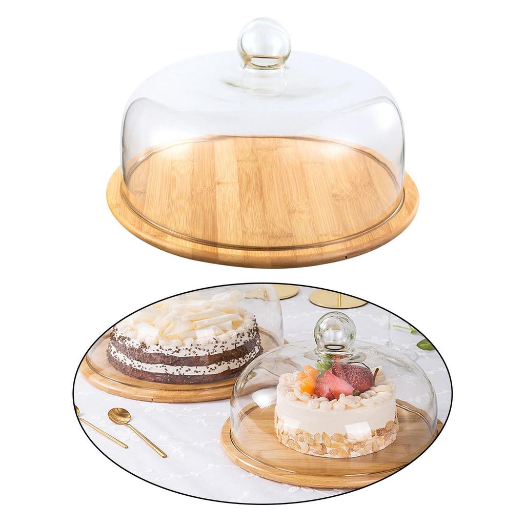 Serving Set Yes Lid Dome Cheese Cloche Dome Serving Tray Organizer Cake Stand Bread Fruit Plate Display Holder for Party Cheese