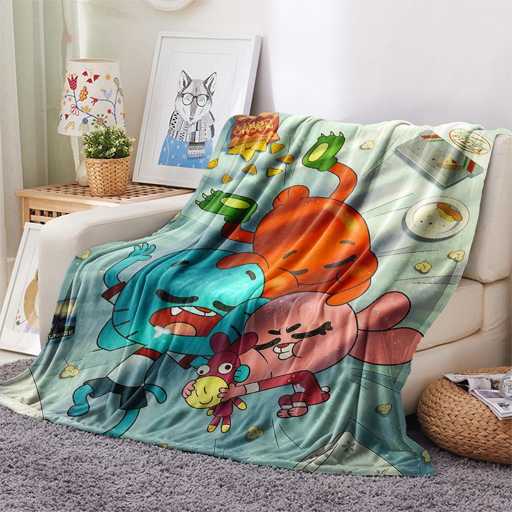 The Amazing World of Gumball Flannel Blanket, High quality Comfortable for All Seasons, Home Decor, Warmth and Comfort