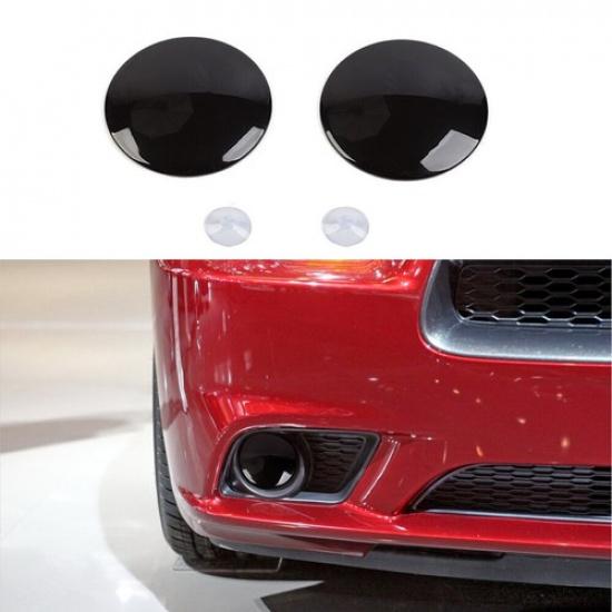 Smoked Black Front Fog Light Lamp Cover Trim For Dodge Charger 11-14 Accessories