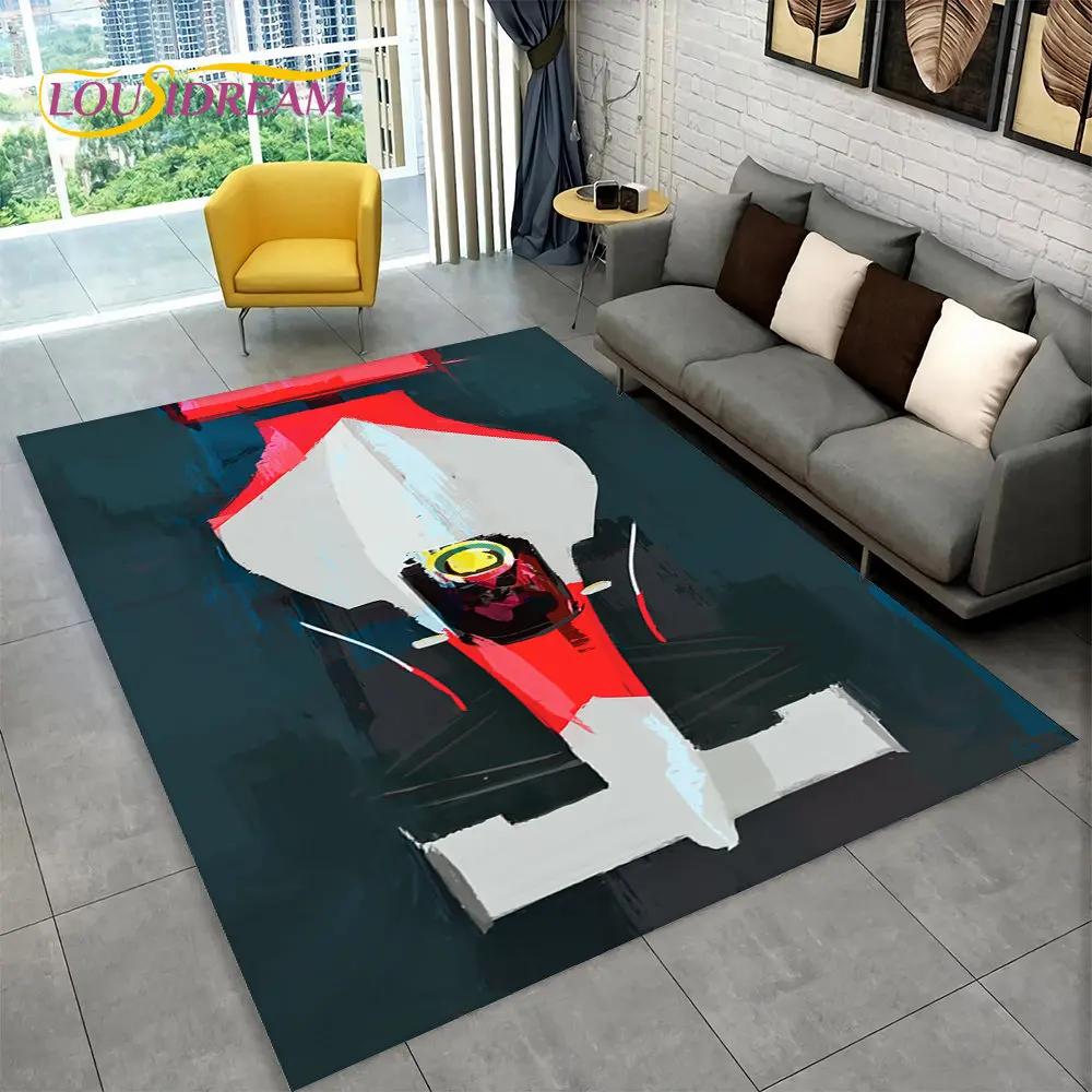 3D závodní auto koberec velký, koberec pro domácí obývací pokoj ložnice pohovka rohožka dekorace, dětská podložka do kuchyně protiskluzová podlahová podložka