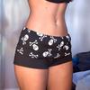 VIONA Mode Femme Emo Noir Décontracté Imprimé Mode Y2K Sexy Coupe Ajustée Polyvalent Taille Basse Gothique Hip-hop Street Short