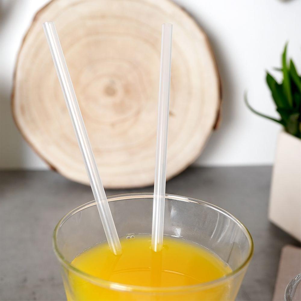 50x Transparent Plastic Reusable Straws for Drinks Straight