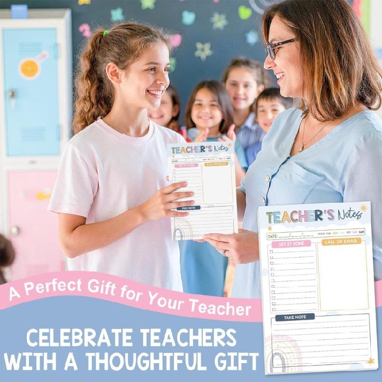 Compact Teacher Appreciation  Floral Design Checklist Planner Paper For School Supplies