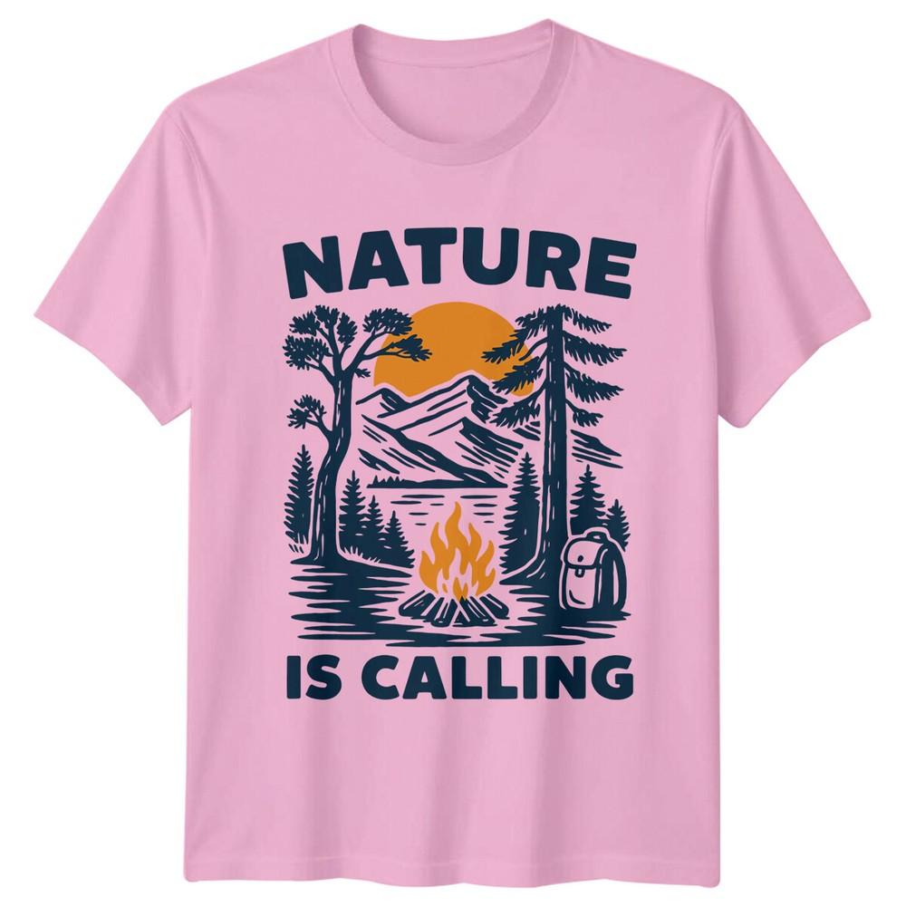 Nature Is Calling Hiking Outdoors Unisexs TShirt Unisexs Tee Graphic Unisex Top