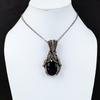 Unique Purple Flash Labradorite Gemstone Handmade Pure Copper Wire Wrapped Pendant Jewelry