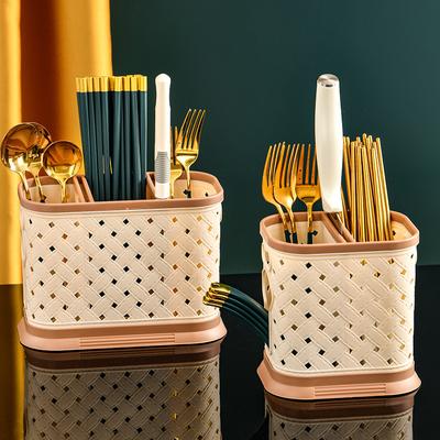 2/3 Grid Plastic Chopsticks Cage Hollow Drain Knife Stand Spoon Fork Storage Container Shelf Tableware Rack Kitchen Organizer