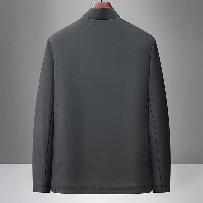 2026 Men's Business Casual Stand-up Collar Jacket - Dad Style for Spring, Summer, and Autumn