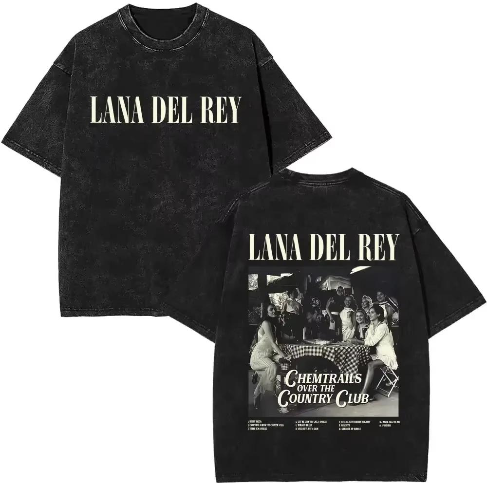 T-shirt Grafica Lana Del Rey Occhi Vintage Lavata Uomo Donna Moda T-shirt Oversize a Maniche Corte Maschile Casual Cotone