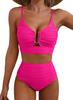 1Set Solid-color sexy gathered bikini swimsuit for women for beach wear