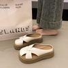 French Thick-soled Heightening Bag Head Half Slippers Women's Summer Wear 2025 New Beautiful One-pedal Lazy Beach Sandals