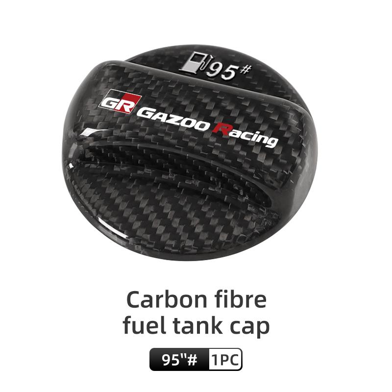 Vdcp6 Real Carbon Fiber Gas Fuel Tank Cover Oil Filler Dustproof Cap For Toyota GR GAZOO RACING Prado Yaris Hilux Corolla Prius Avensi