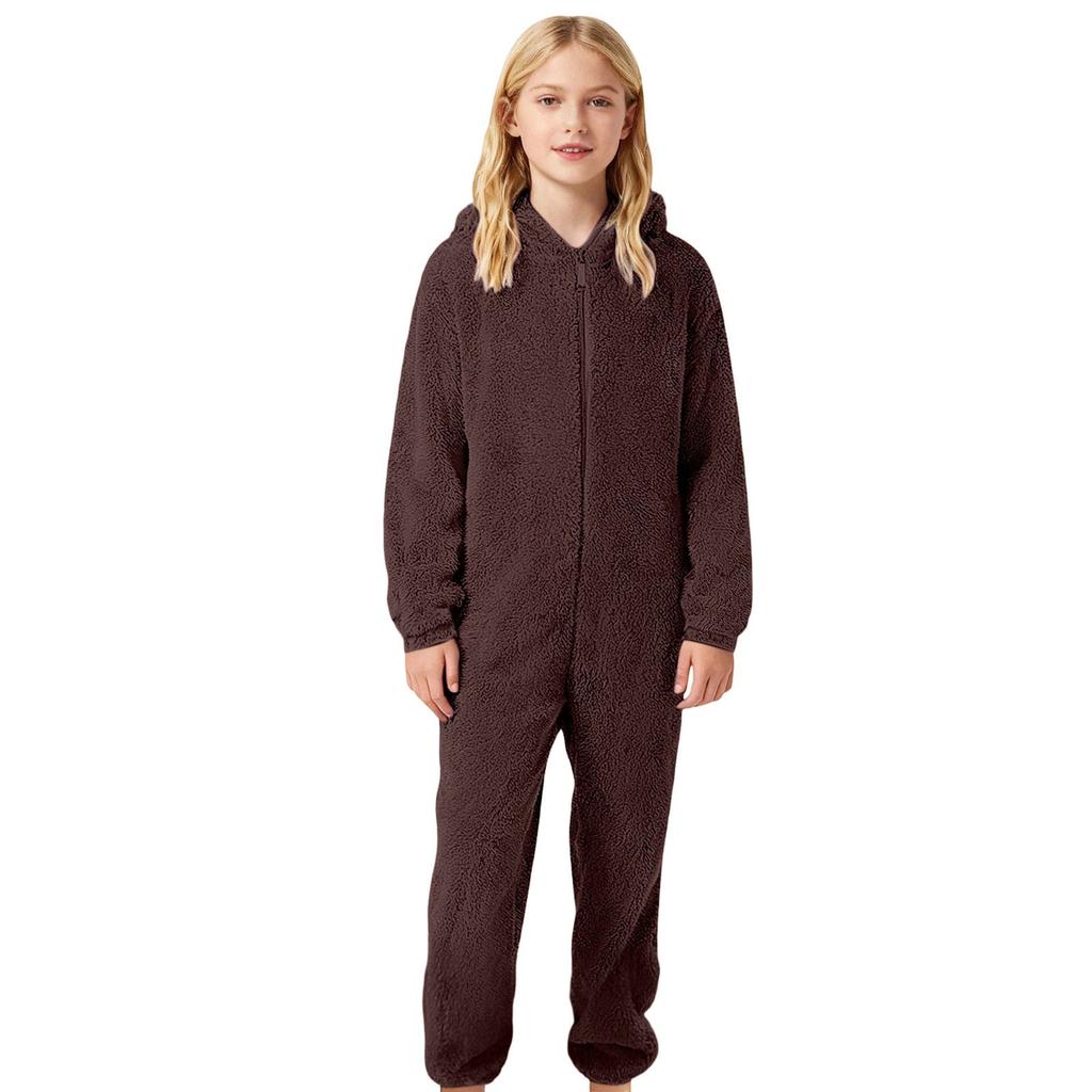 Kinder Modischer Lässiger Fleece-Jumpsuit