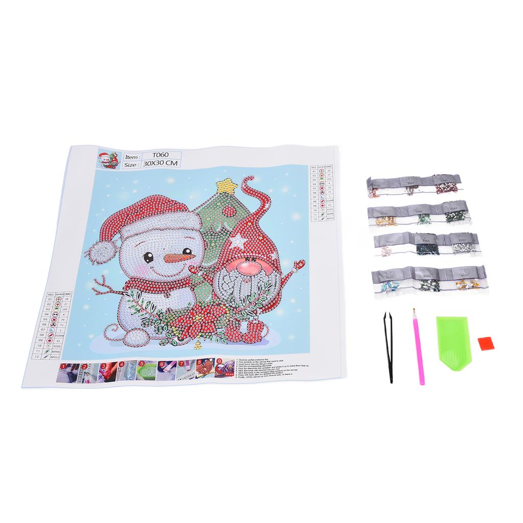 Christmas Rhinestone Painting Waterproof Texture Anti Oxidation Anti Radiation 5D Rhinestone Painting