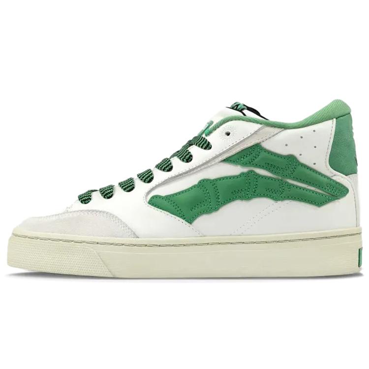 New 1807 X LINING Do Not Enter The River Skateboard Shoes Women's Mid top White/Green AECS032-2