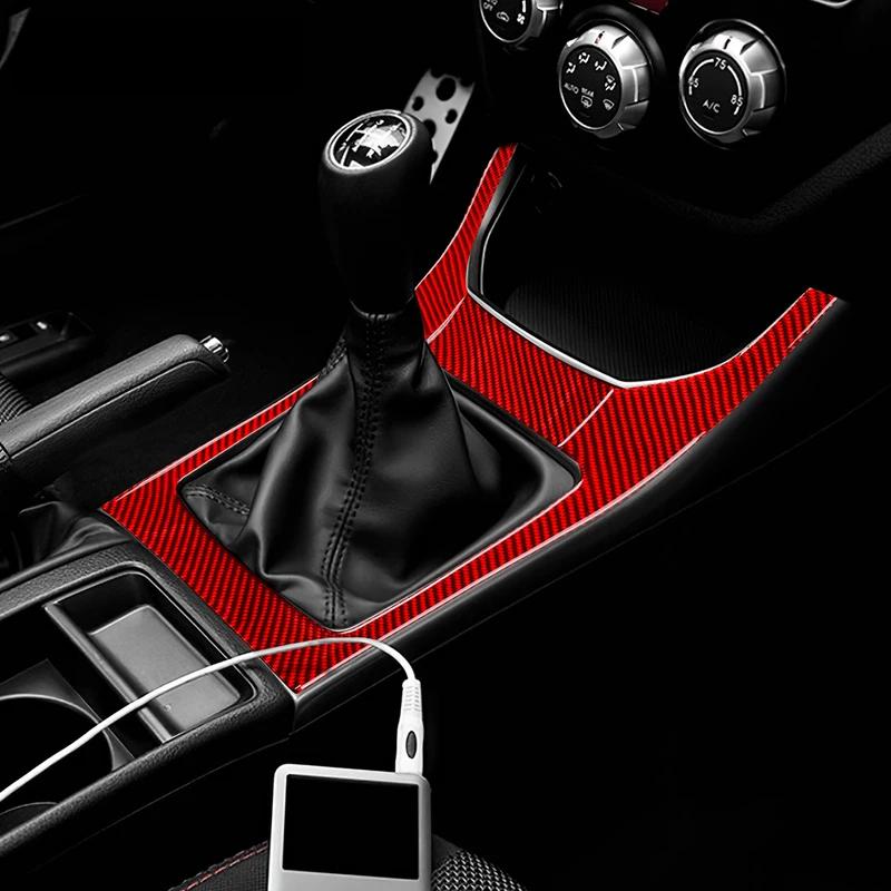 Real Soft Carbon Fiber Sticker For Subaru Impreza 2009 2010 2011 Manual Car Gear Shifter Console Panel Interior Accessories.