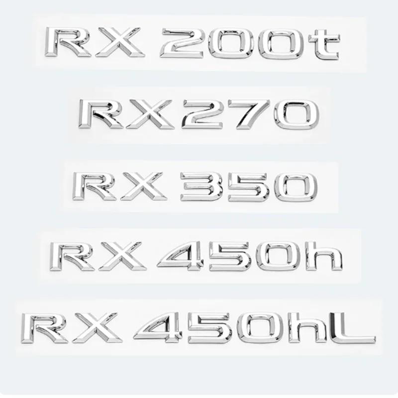 3D Chrome Glossy Black ABS RX200t RX270 RX300 RX350 RX450h RX450hL HYBRID Emblem for LEXUS Car Trunk Trunk Rear Logo Sticker