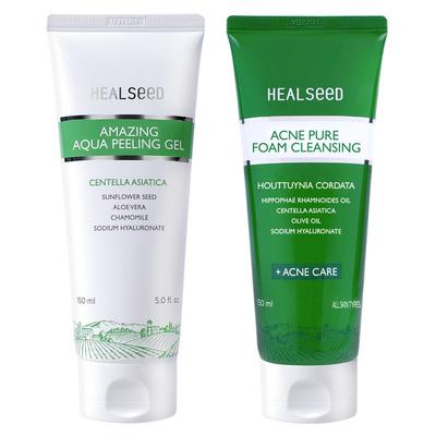 Acne Foam Cleansing 150 Ml + Exfoliating Peeling Gel 150 Ml Set, 1 Set, 150ml