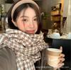 Iceland sea salt blue scarf women's autumn and winter new mohair solid color versatile scarf warm imitation cashmere shawl