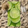 1pc Fresh Lime Slices Close-Up 2D Printed Microfiber Beach Towel, Quick Dry Super Absorbent. Great for Beach, Pool