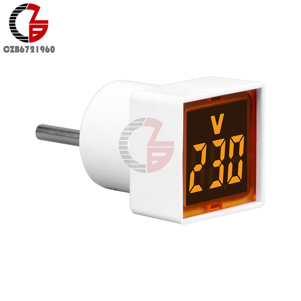 

Mini Universal Square Voltmeter LED Digital Voltmeter Ammeter AC 50-500V Voltage Current Indicator Car Volt Amp Tester Detector