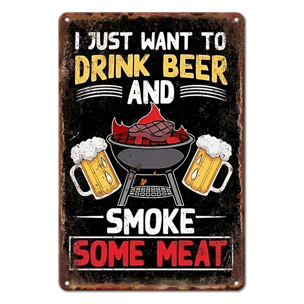Vintage Drink Beer Aluminum Sign Alcohol Metal Sign Backyard Bar Retro Plaques For Man Cave Pub Cafe Club Rules Painting Decor